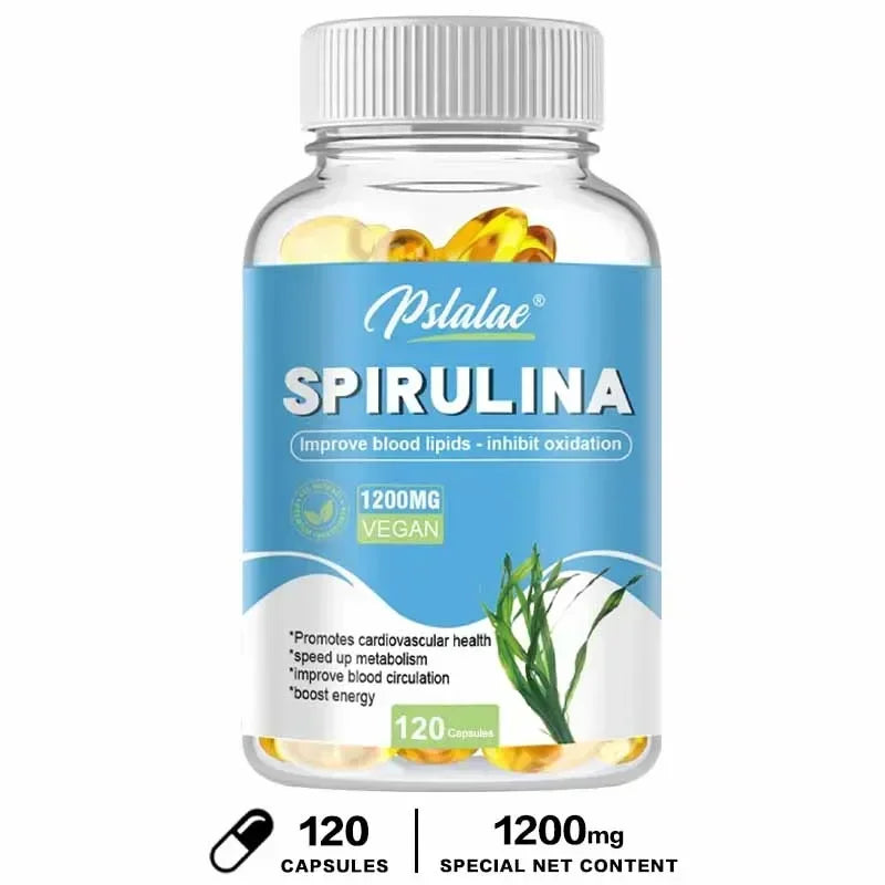 Capsules de spiruline biologique – Aide à la désintoxication, soutient la santé du système immunitaire, antioxydant, augmente l'énergie