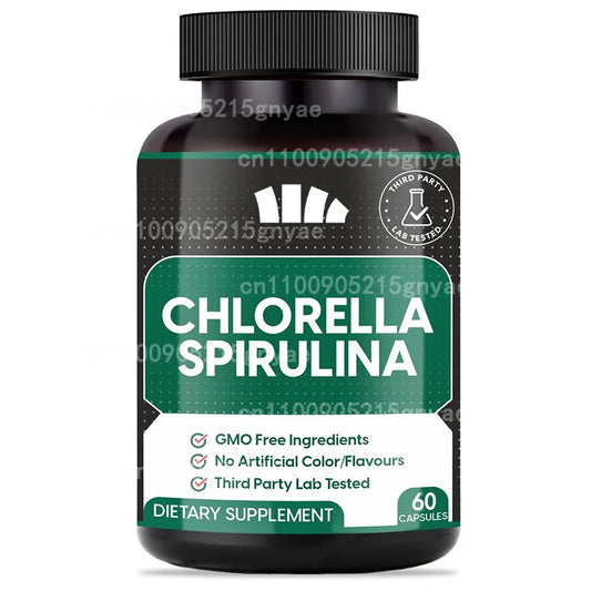 Capsules de poudre de protéines de spiruline biologique - Vitamines et minéraux, fournit l'énergie - Végétarien, sans gluten