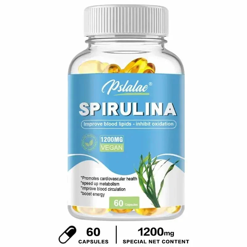 Capsules de spiruline biologique – Aide à la désintoxication, soutient la santé du système immunitaire, antioxydant, augmente l'énergie