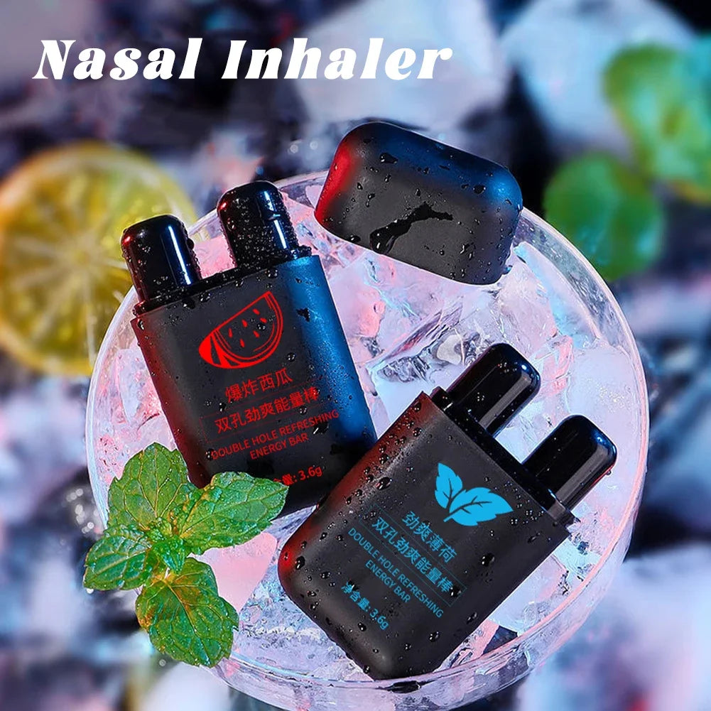 Barre d'énergie énergisante à Double trou, inhalateur Nasal d'aromathérapie, bâton d'aromathérapie, parfum stimulant