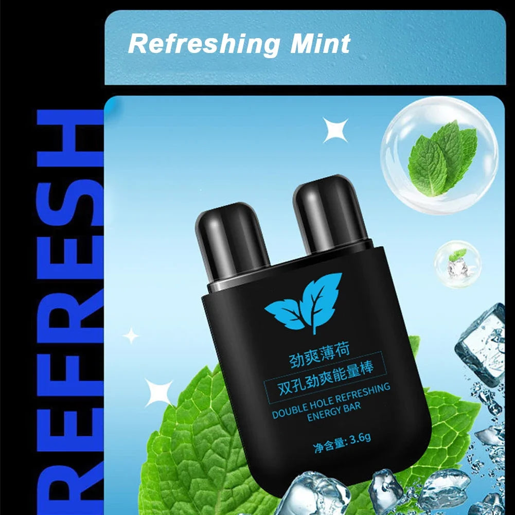 Barre d'énergie énergisante à Double trou, inhalateur Nasal d'aromathérapie, bâton d'aromathérapie, parfum stimulant