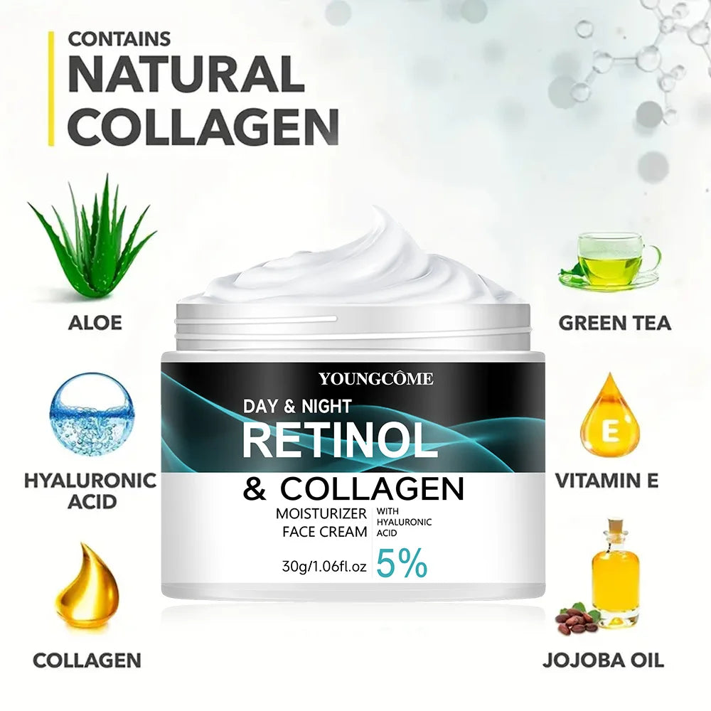 YOUNGCOME — Crème Rétinol & Collagène 30/60g : Fermeté, Éclat & Hydratation