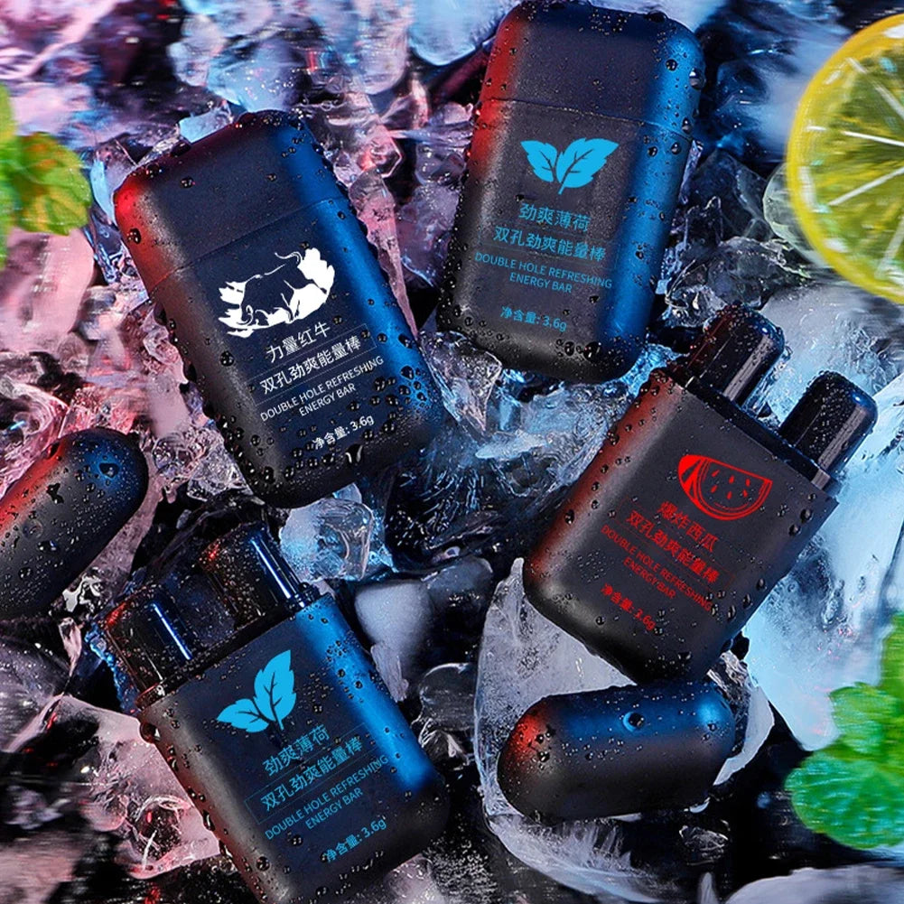 Barre d'énergie énergisante à Double trou, inhalateur Nasal d'aromathérapie, bâton d'aromathérapie, parfum stimulant