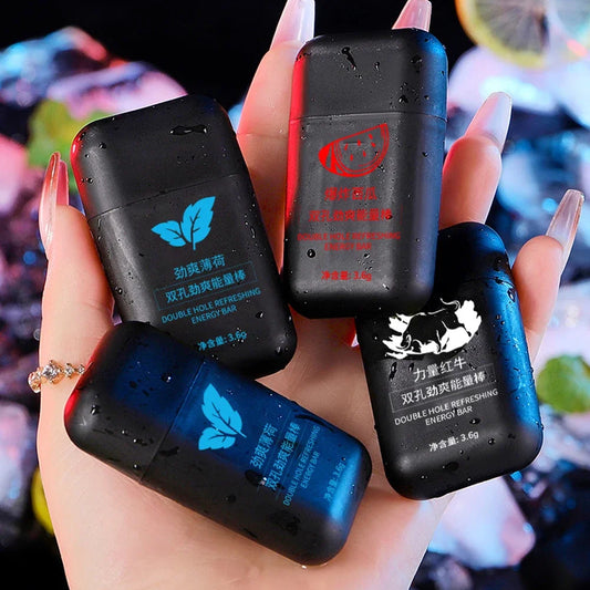 Barre d'énergie énergisante à Double trou, inhalateur Nasal d'aromathérapie, bâton d'aromathérapie, parfum stimulant